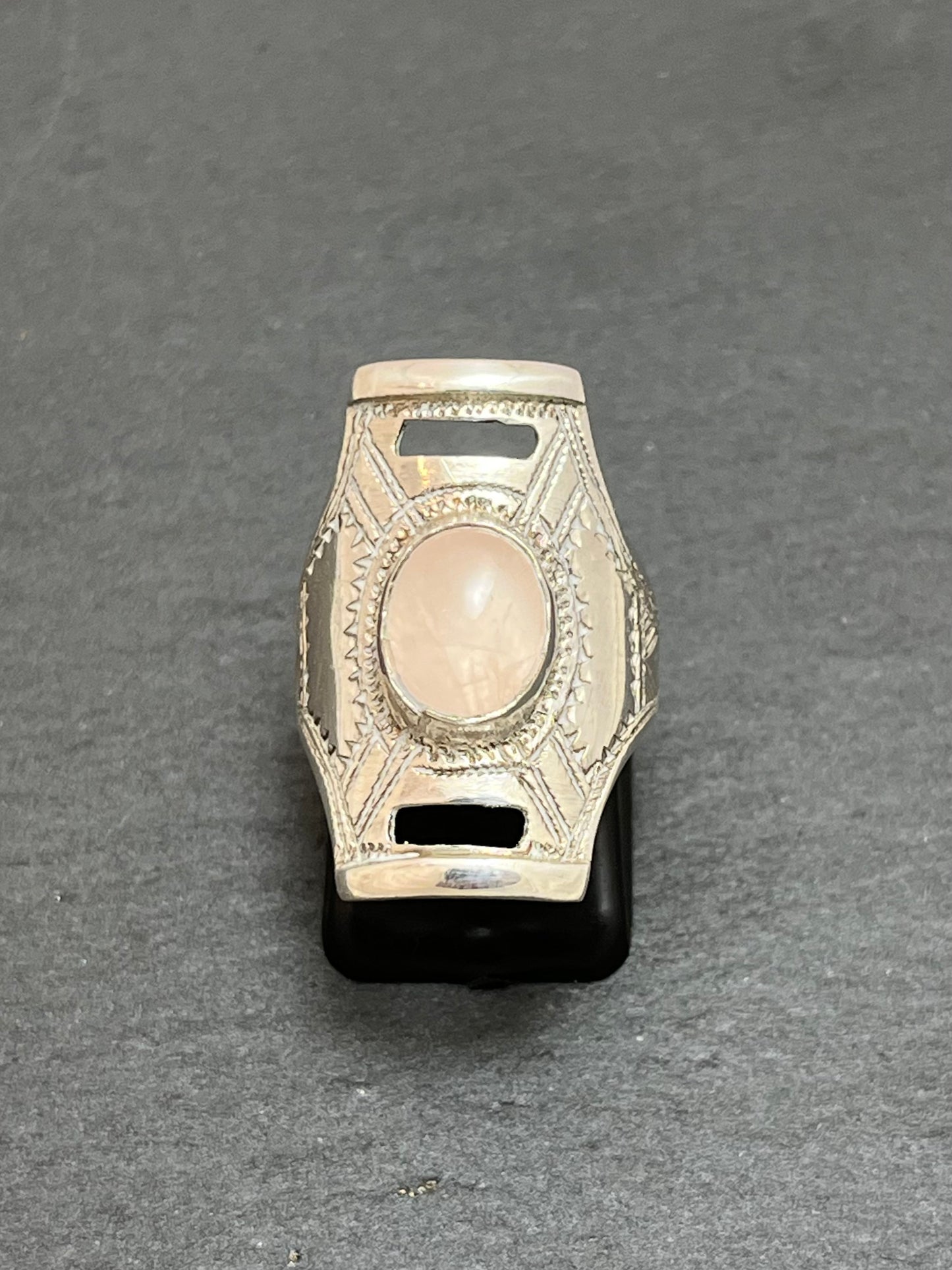 BAGUE ARGENT QUARTZ ROSE