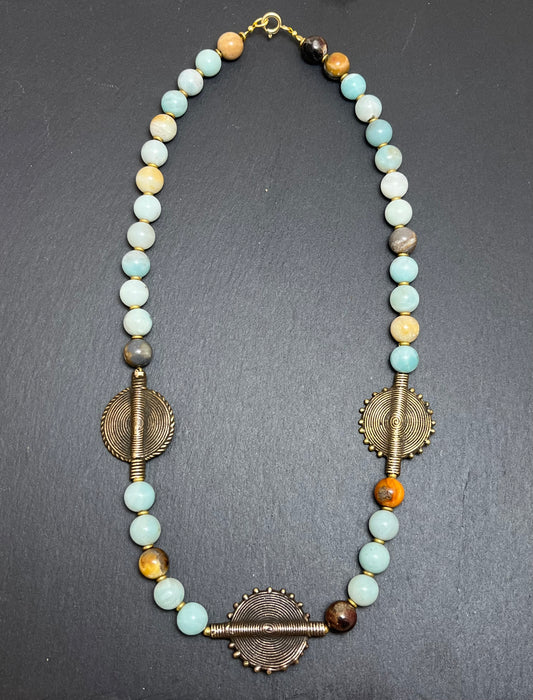 COLLIER PIERRES D'AMAZONITE